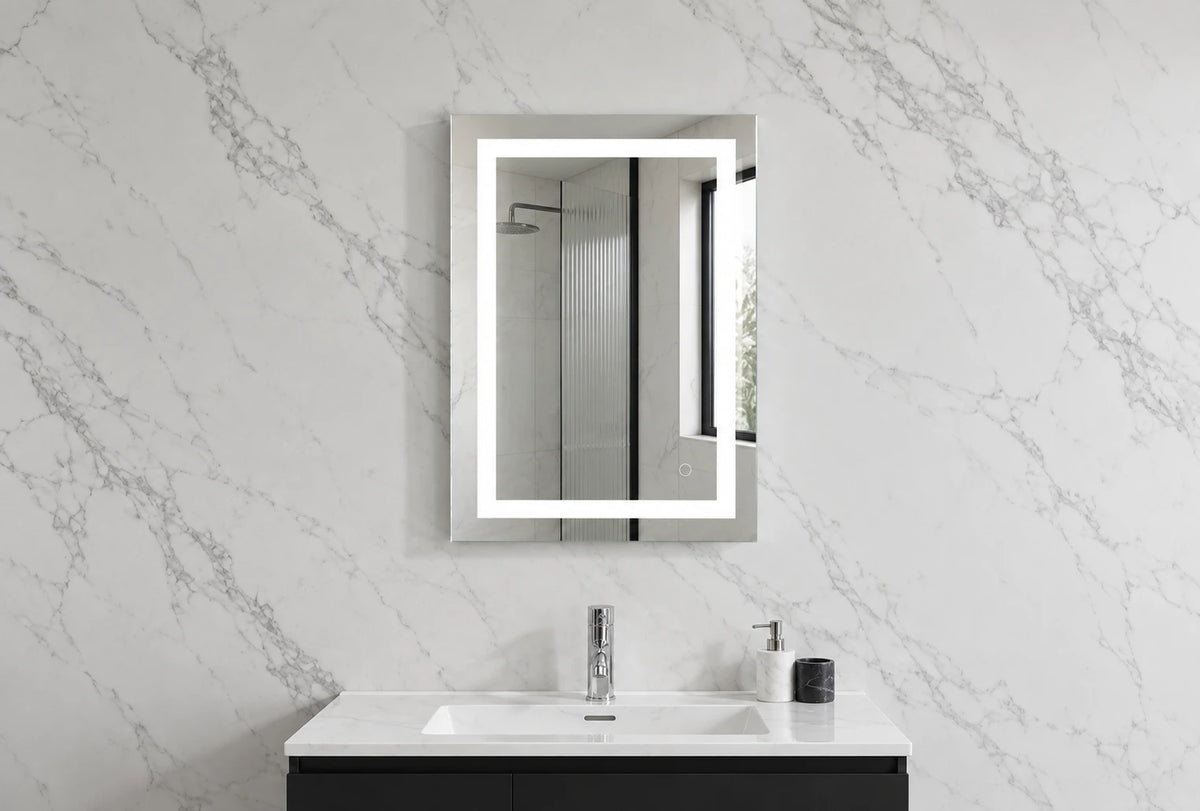 Tall Rectangle Perimeter LED Bathroom Mirror — catalog detail view; KS-009-1009