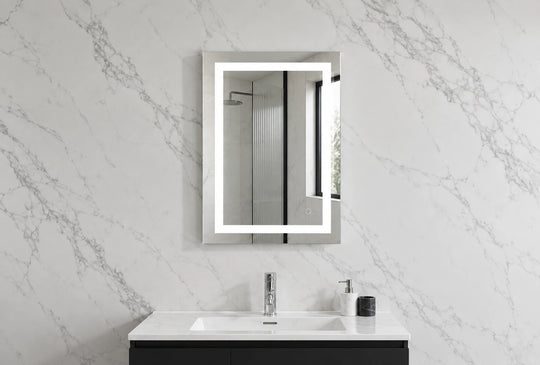 Tall Rectangle Perimeter LED Bathroom Mirror — catalog detail view; KS-009-1009