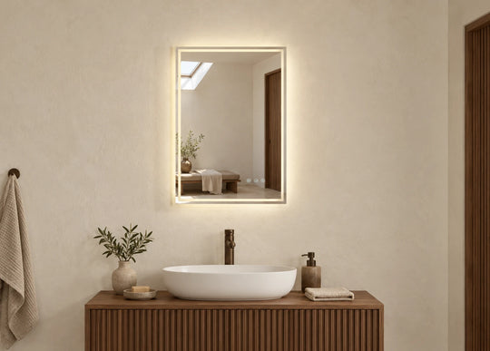Tall Slim Edge Backlit LED Mirror — catalog detail view; KS-009-1011