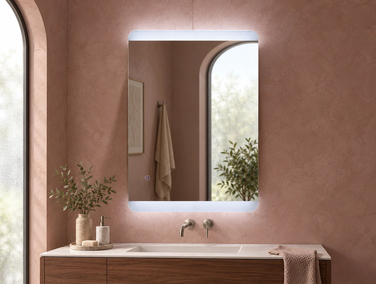 Tall Top and Bottom LED Mirror — full product view; KS-1016