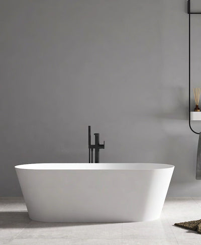 Tapered Bowl Oval Solid Surface Bathtub - XA-8861; complete factory model view