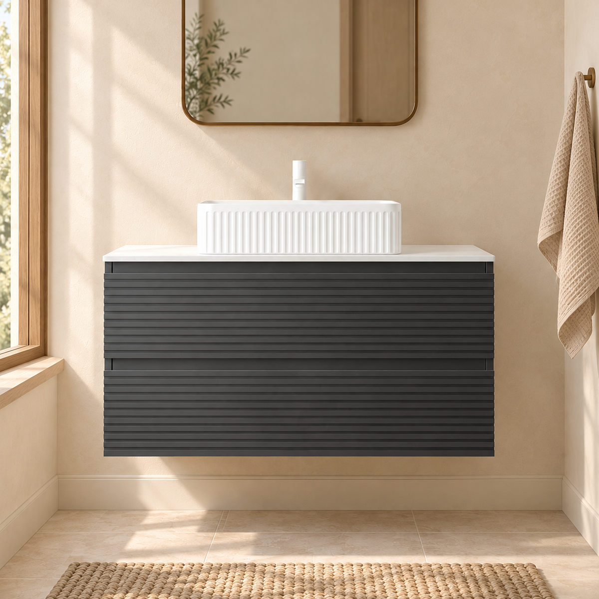 SANIKB VEDO bathroom vanity in an illustrative bathroom setting