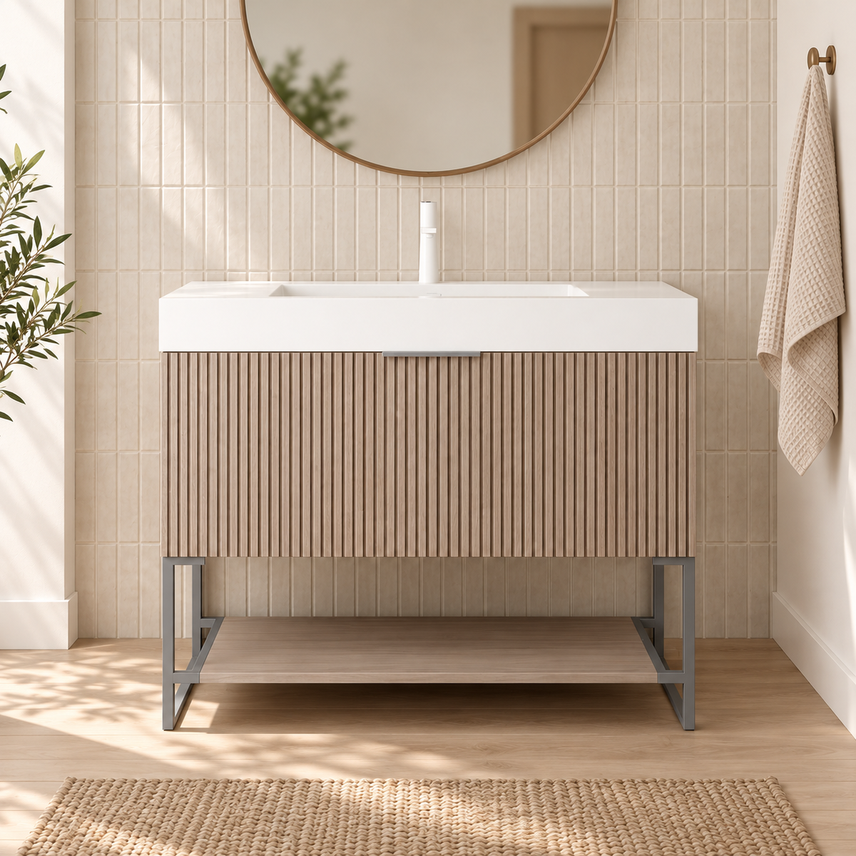 SANIKB YOLAN bathroom vanity in an illustrative bathroom setting