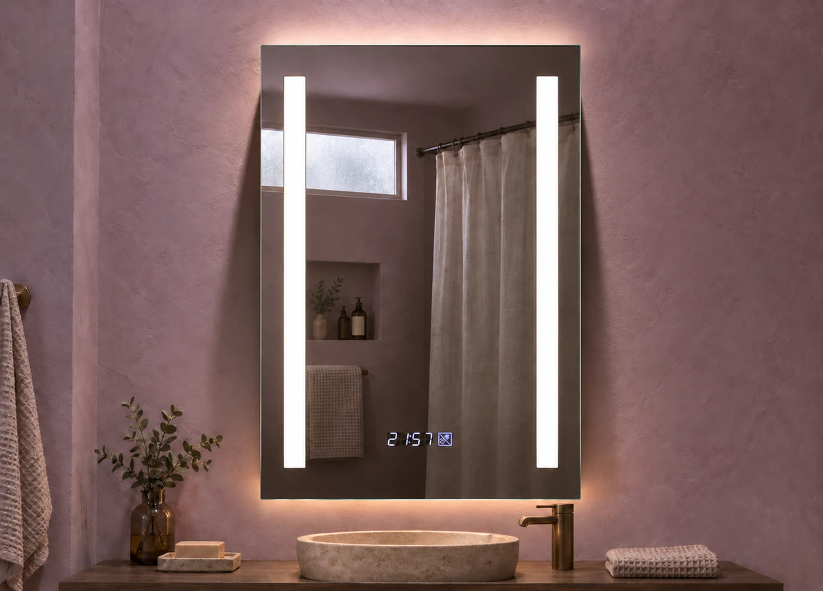 Vertical Side Bar LED Bathroom Mirror — full product view; KS-1013