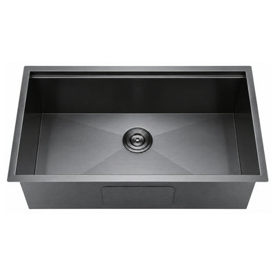 SANIKB W3219S — Nano Black Undermount Ledge Stainless Steel Kitchen Sink 32x19