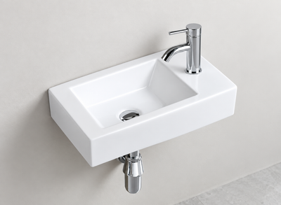 SANIKB D301 white wall-mounted ceramic basin
