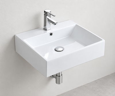 SANIKB D337 white wall-mounted ceramic basin