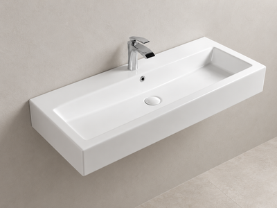 SANIKB D379 white wall-mounted ceramic basin