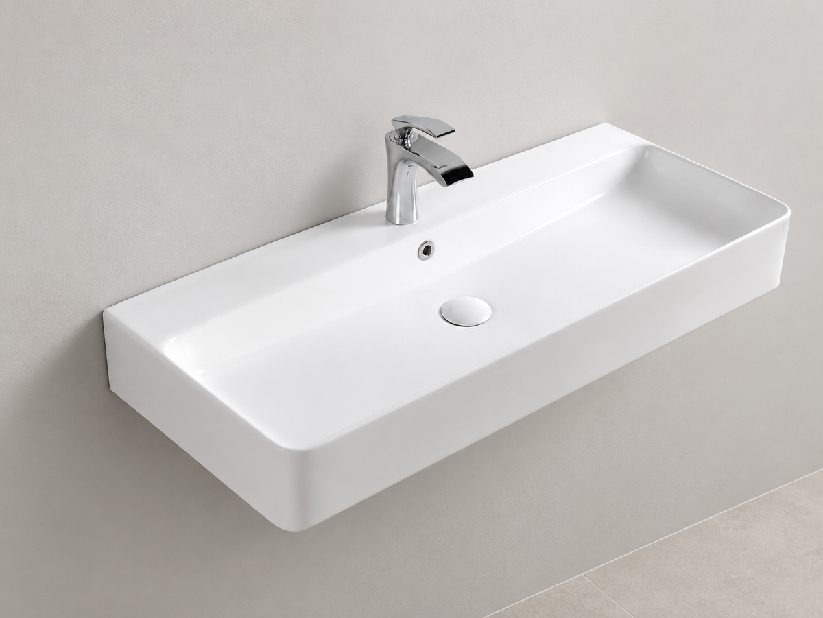 SANIKB D426 white wall-mounted ceramic basin