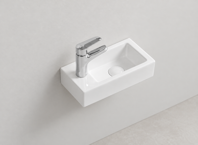 SANIKB D484B white wall-mounted ceramic basin