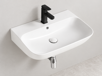 SANIKB SHY-3116 white wall-mounted ceramic basin