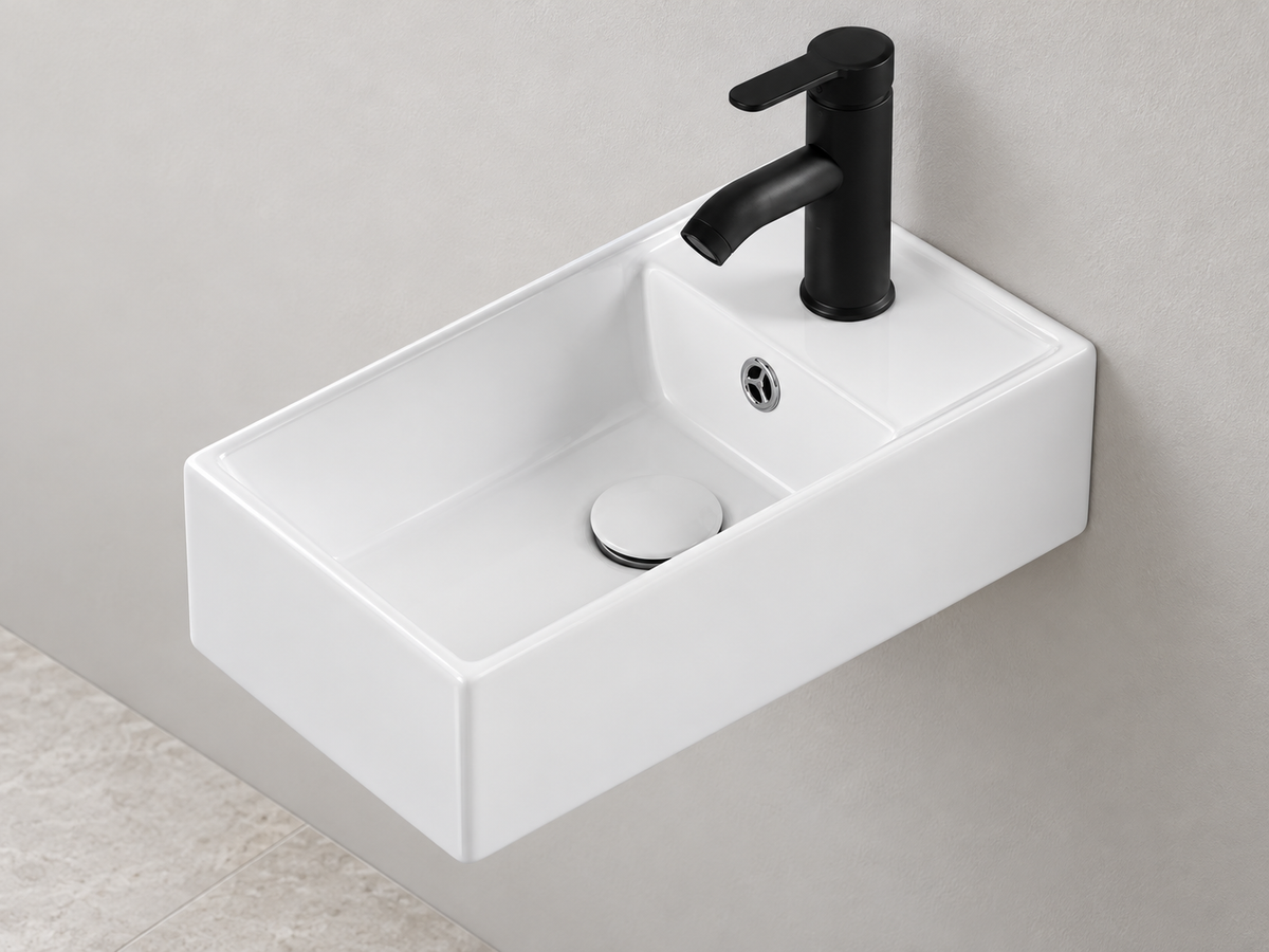 SANIKB SHY-3118L white wall-mounted ceramic basin