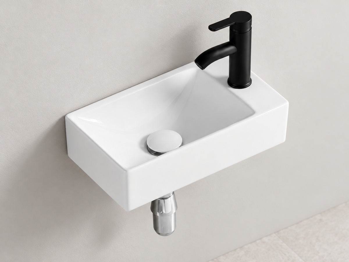 SANIKB SHY-3126L white wall-mounted ceramic basin