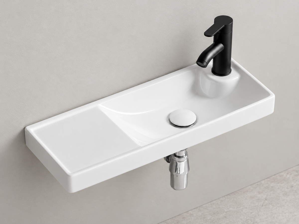 SANIKB SHY-3131 white wall-mounted ceramic basin