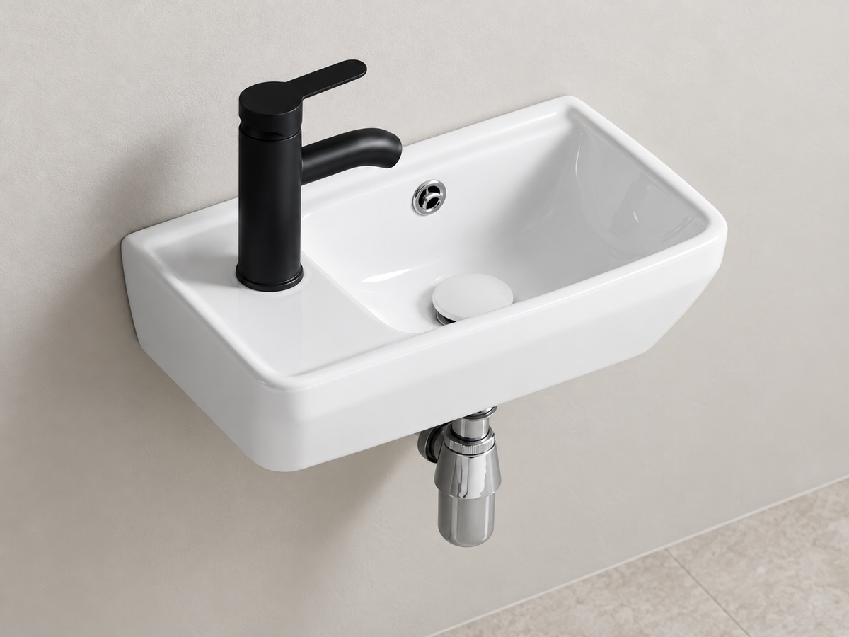 SANIKB SHY-3132R white wall-mounted ceramic basin