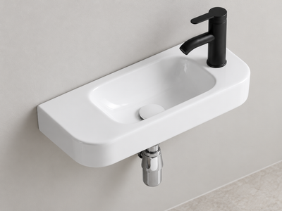 SANIKB SHY-3133L white wall-mounted ceramic basin