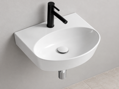 SANIKB SHY-3134 white wall-mounted ceramic basin