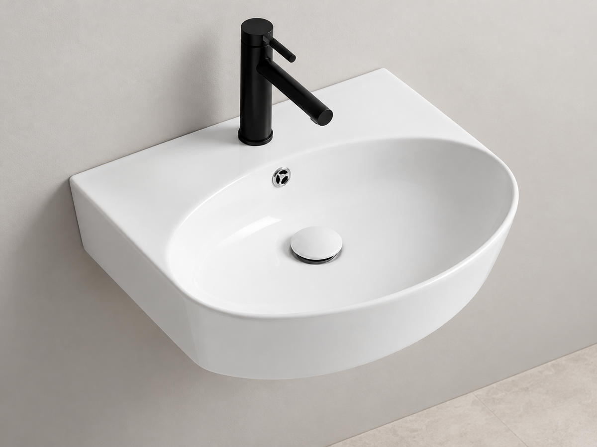 SANIKB SHY-3134A white wall-mounted ceramic basin