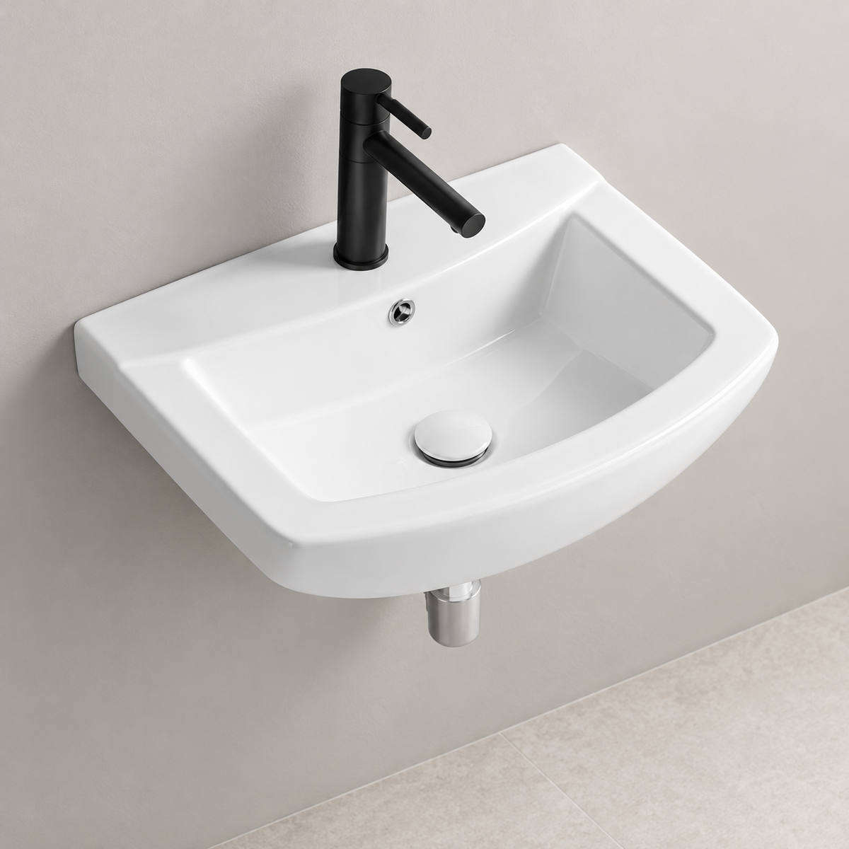 SANIKB SHY-3136A white wall-mounted ceramic basin