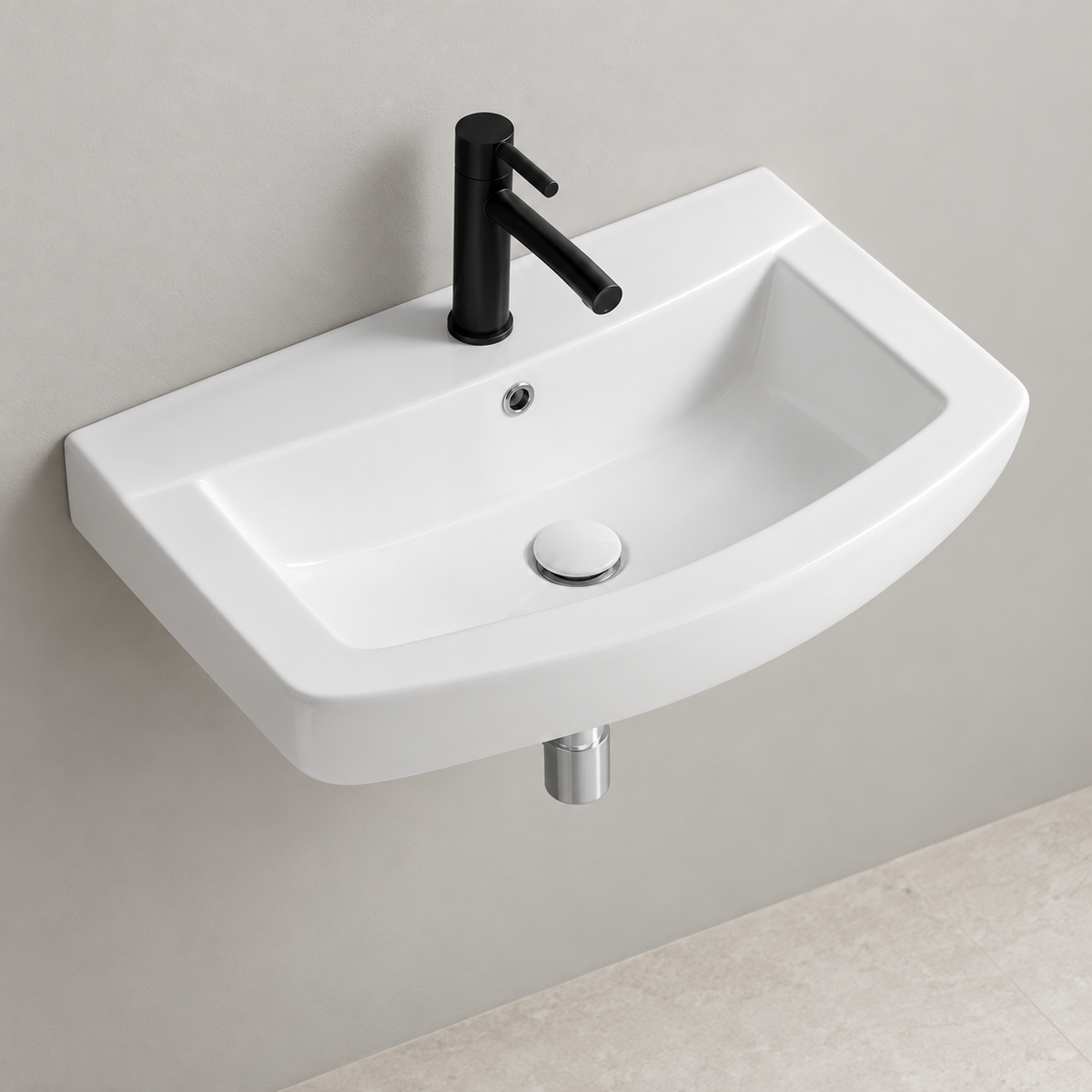 SANIKB SHY-3136B white wall-mounted ceramic basin