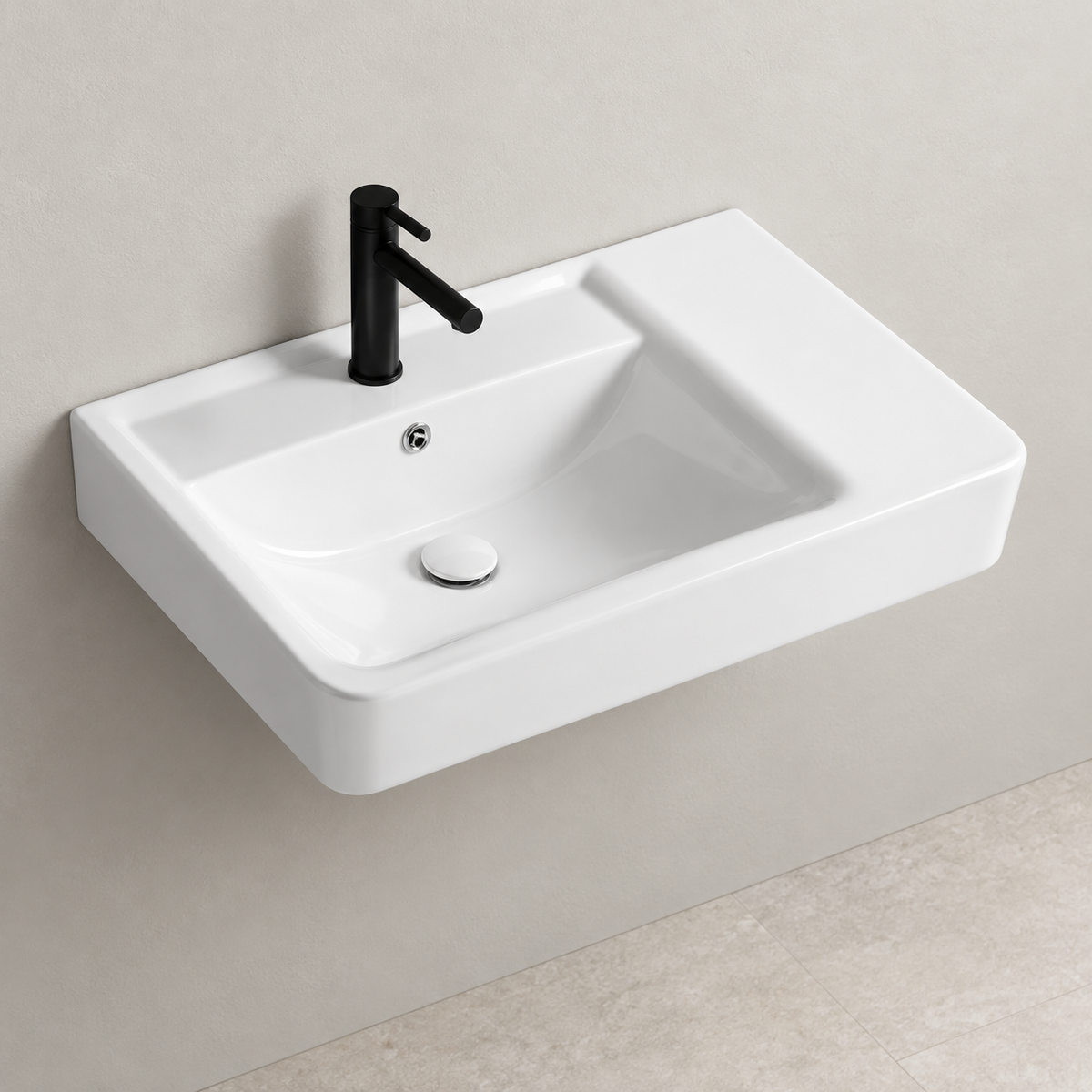 SANIKB SHY-3139L white wall-mounted ceramic basin