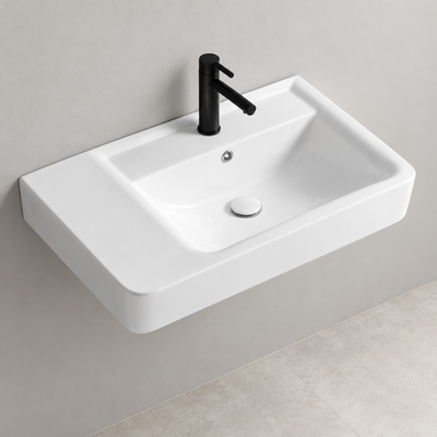 SANIKB SHY-3139R white wall-mounted ceramic basin