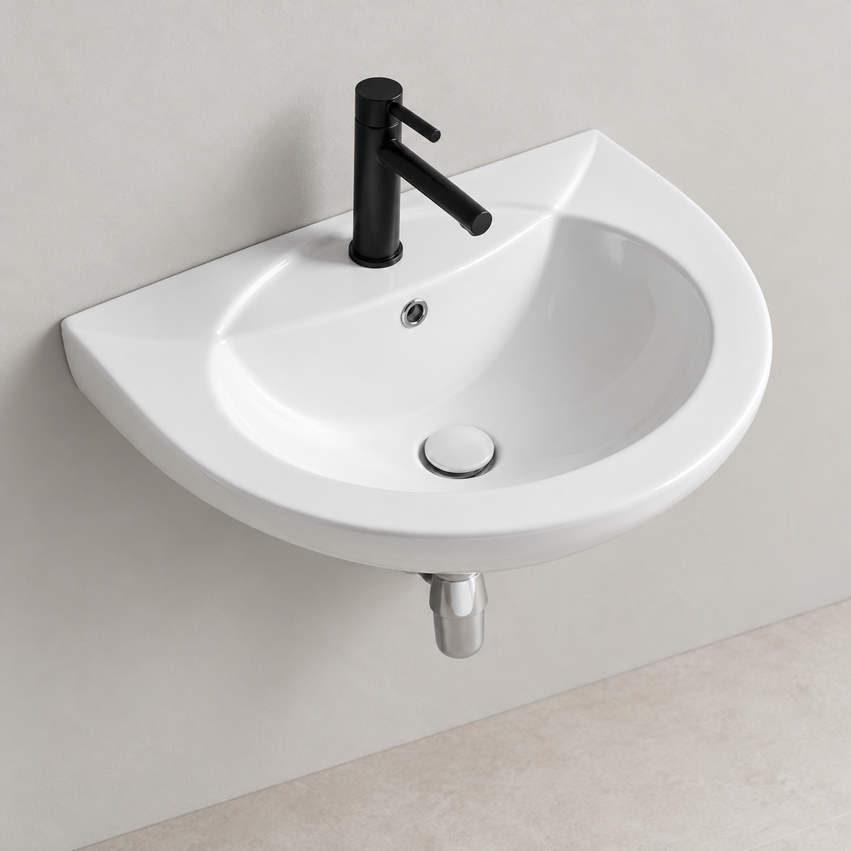 SANIKB SHY-3140 white wall-mounted ceramic basin