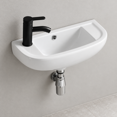 SANIKB SHY-3198R white wall-mounted ceramic basin