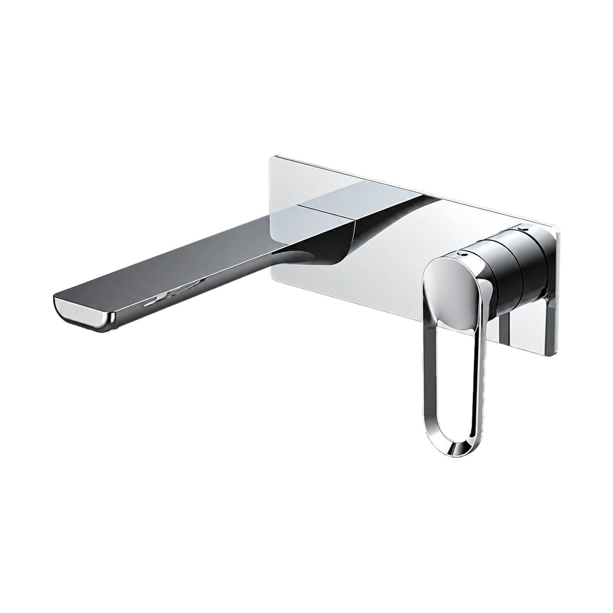 Chrome — Wall mount faucet with thin blade spout and open-loop lever in brushed gold, gun metal grey, chrome, black — SANIKB DL-01 429-CP