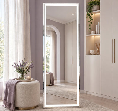 Wide Border Full Length LED Mirror — full product view; F1