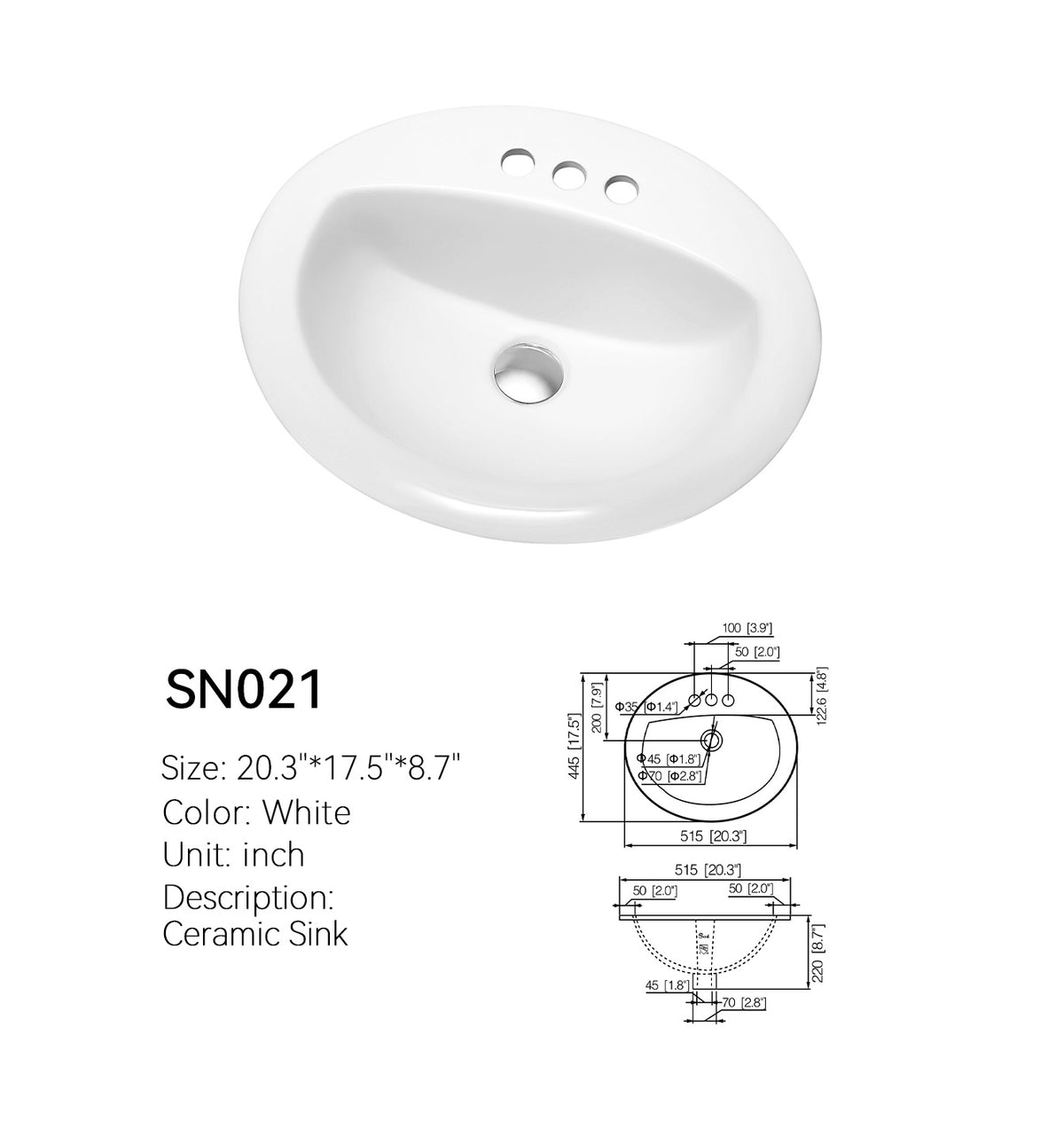 SN021 Drop-In Basin