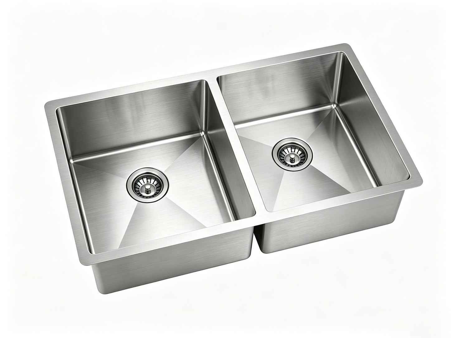 SANIKB D3319 33-inch 50/50 double-bowl undermount stainless steel kitchen sink