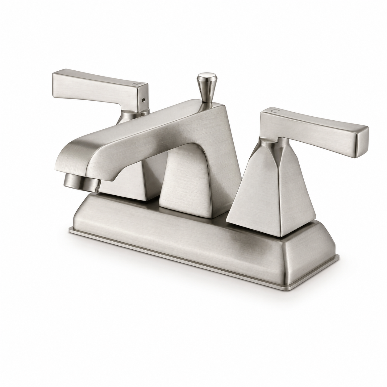 SANIKB F305301 brushed nickel centerset bathroom faucet