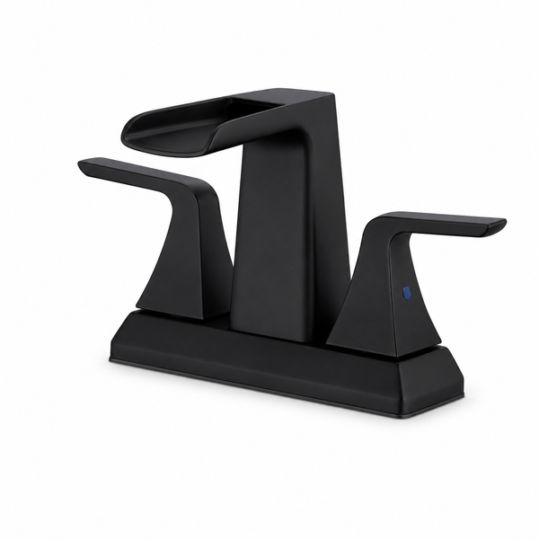 SANIKB F310201 matte black waterfall centerset bathroom faucet