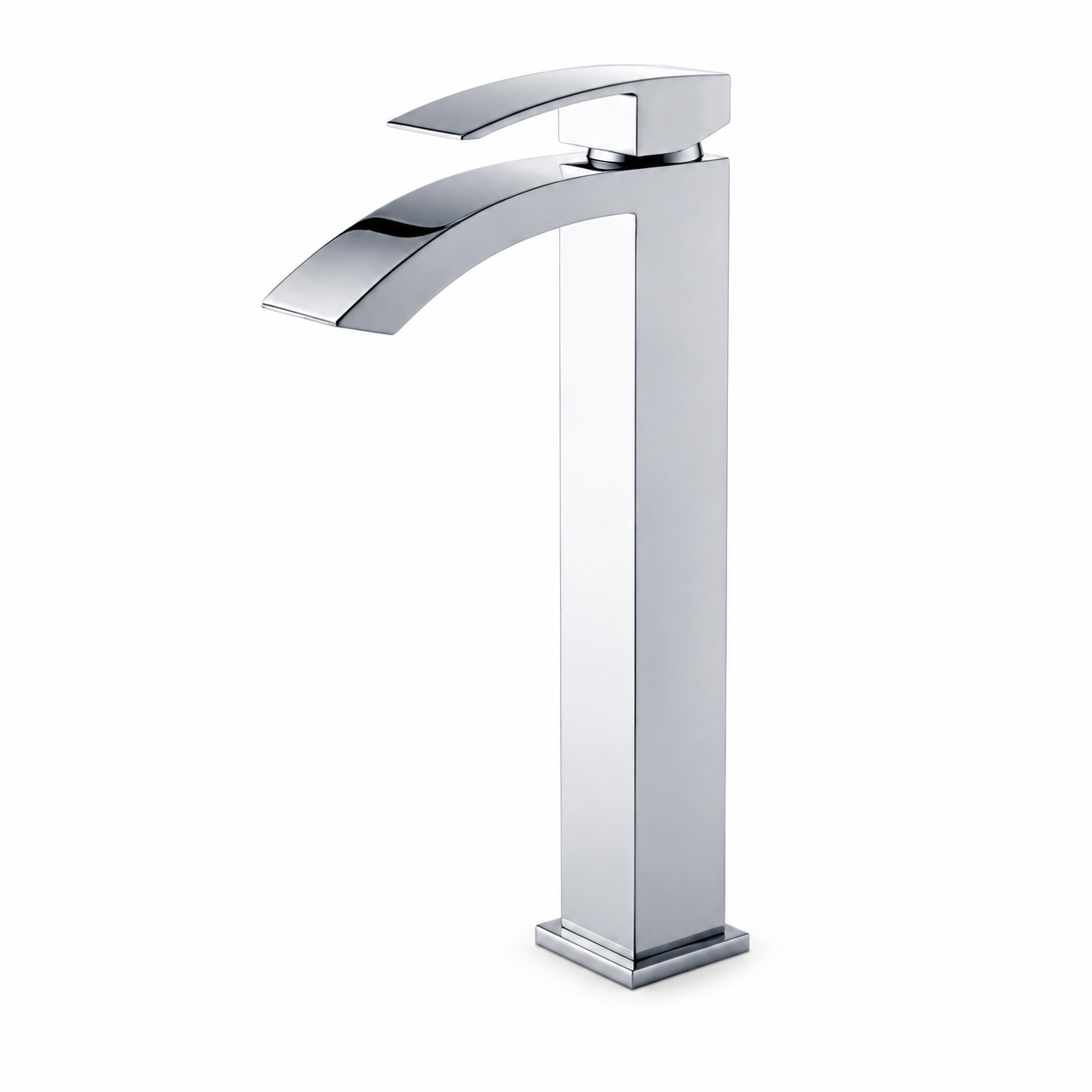 SANIKB F319101 chrome waterfall tall vessel bathroom faucet