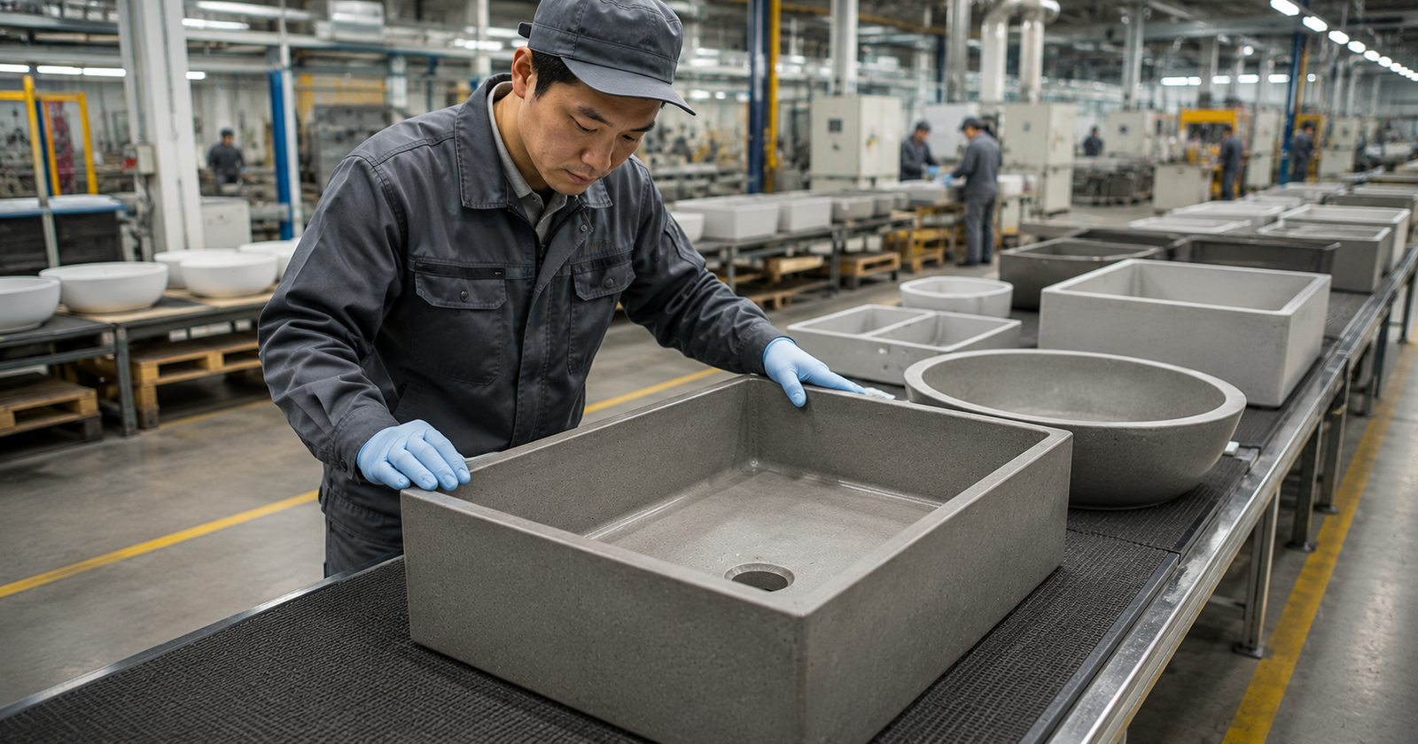 Kitchen sink factory quality-control inspection line — SANIKB
