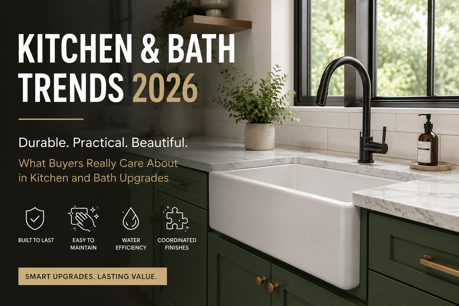 2026 kitchen and bath upgrade trends in a contemporary interior