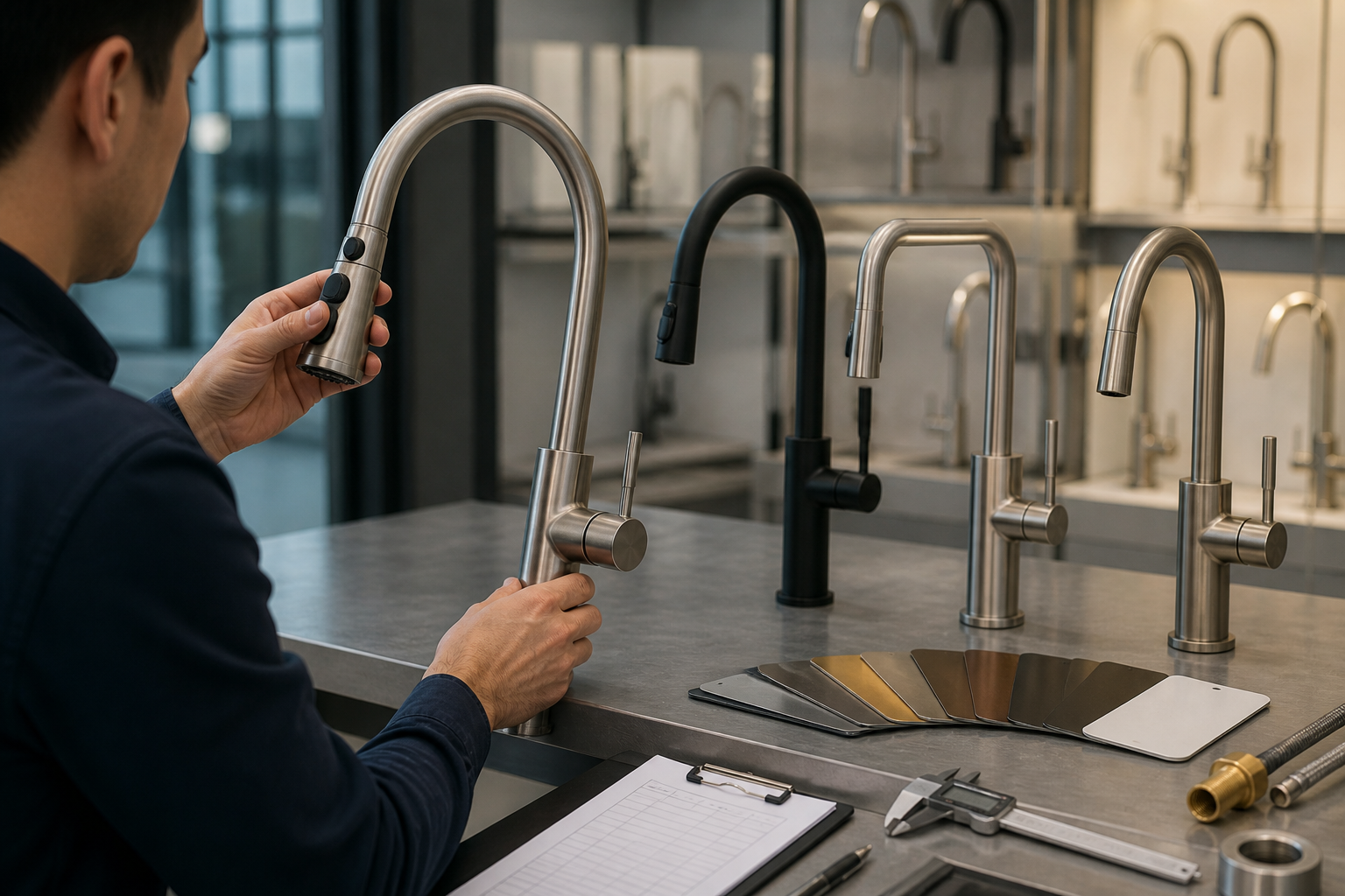 SANIKB FYF-05015 kitchen faucet undergoing supplier quality evaluation