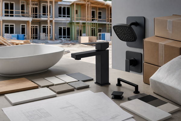 SANIKB FYF-01075 and coordinated fixture samples for a multifamily submittal