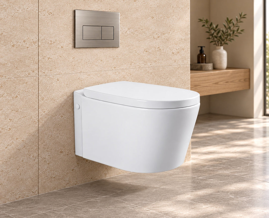 SN-2785 wall-hung toilet in a concealed-cistern bathroom installation — SANIKB