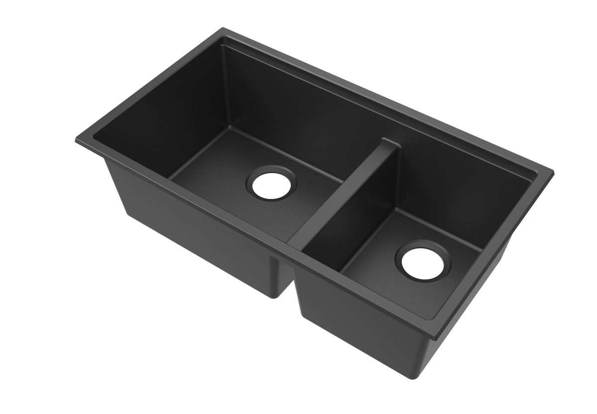 Quartz Farmhouse Sink with Apron Front – Double Bowl Kitchen Sink | Model SN8448D
