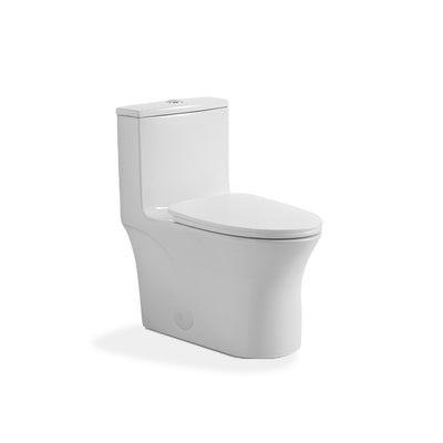 Ceramic one-piece toilet with elongated bowl — SANIKB 2190