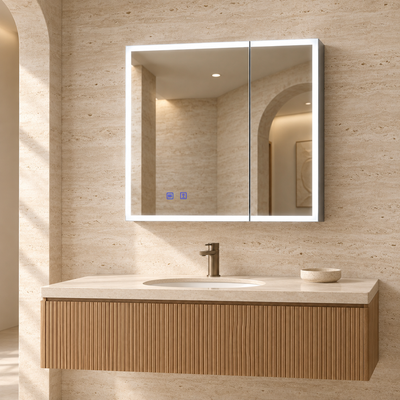 SANIKB KSJG-3028 LED mirror cabinet in a new bathroom scene