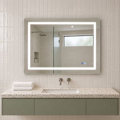 SANIKB CLP-2432D LED mirror in a new bathroom scene