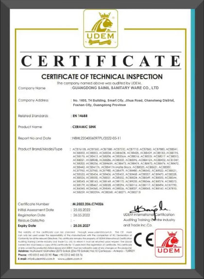 UDEM CE technical inspection certificate