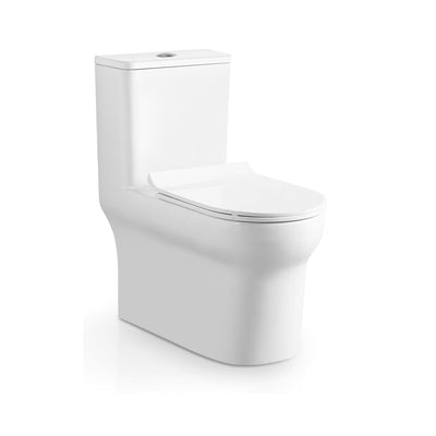 Ceramic one-piece toilet with elongated bowl — SANIKB 6618