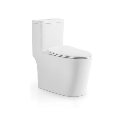 Ceramic one-piece toilet with elongated bowl — SANIKB 6636