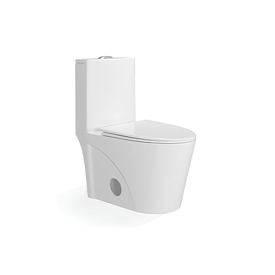 Ceramic one-piece toilet with elongated bowl — SANIKB 6654