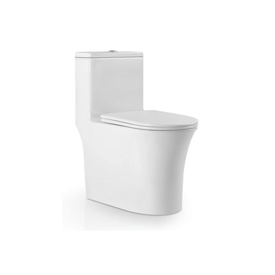 Ceramic one-piece toilet with elongated bowl — SANIKB 6649