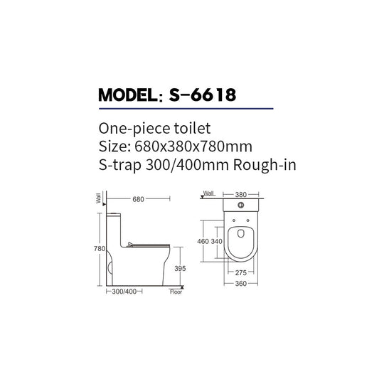 SANIKB One-Piece Toilet 6618